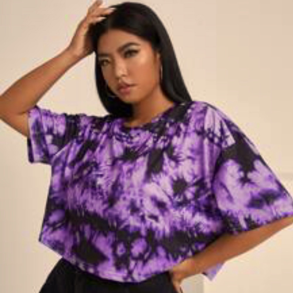 Plus size tie dye crop top